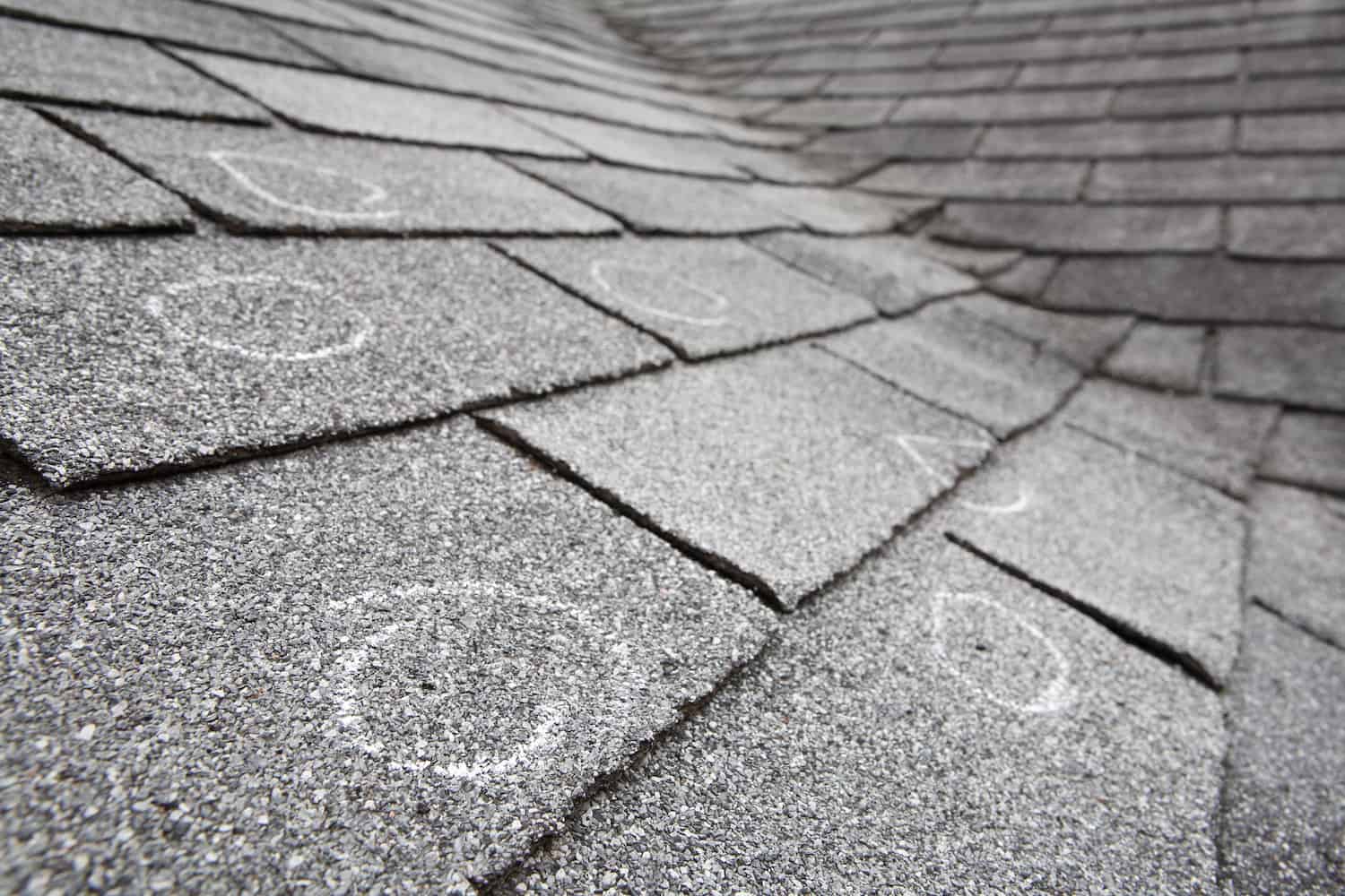 how much hail damage to replace roof marks