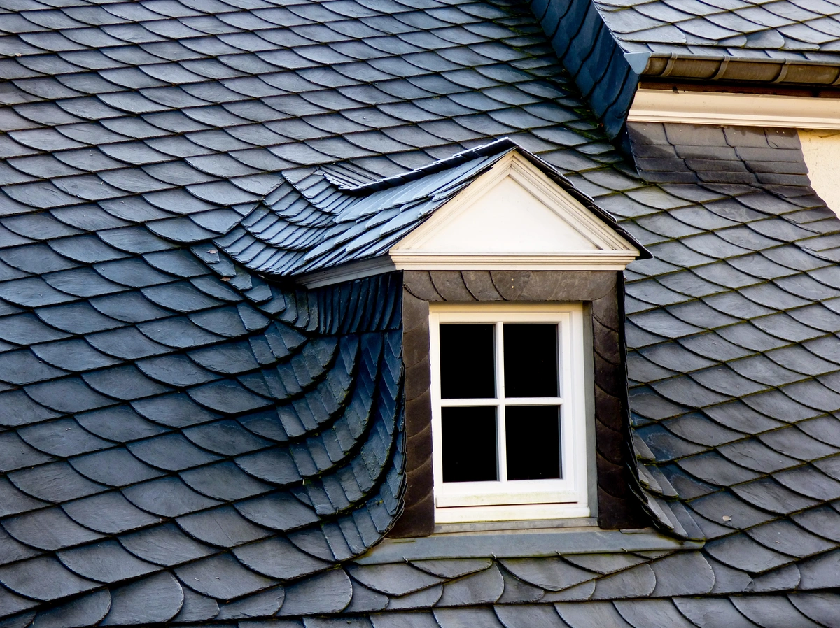 slate roof with dormer