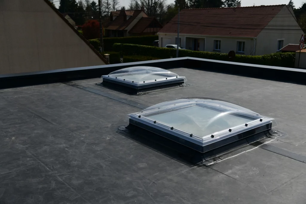 rubber roof with skylights