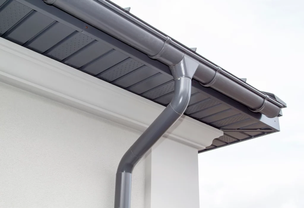 gray seamless gutter system