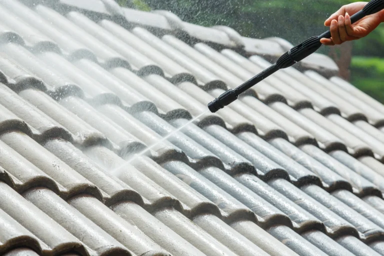 powerwashing roof tiles