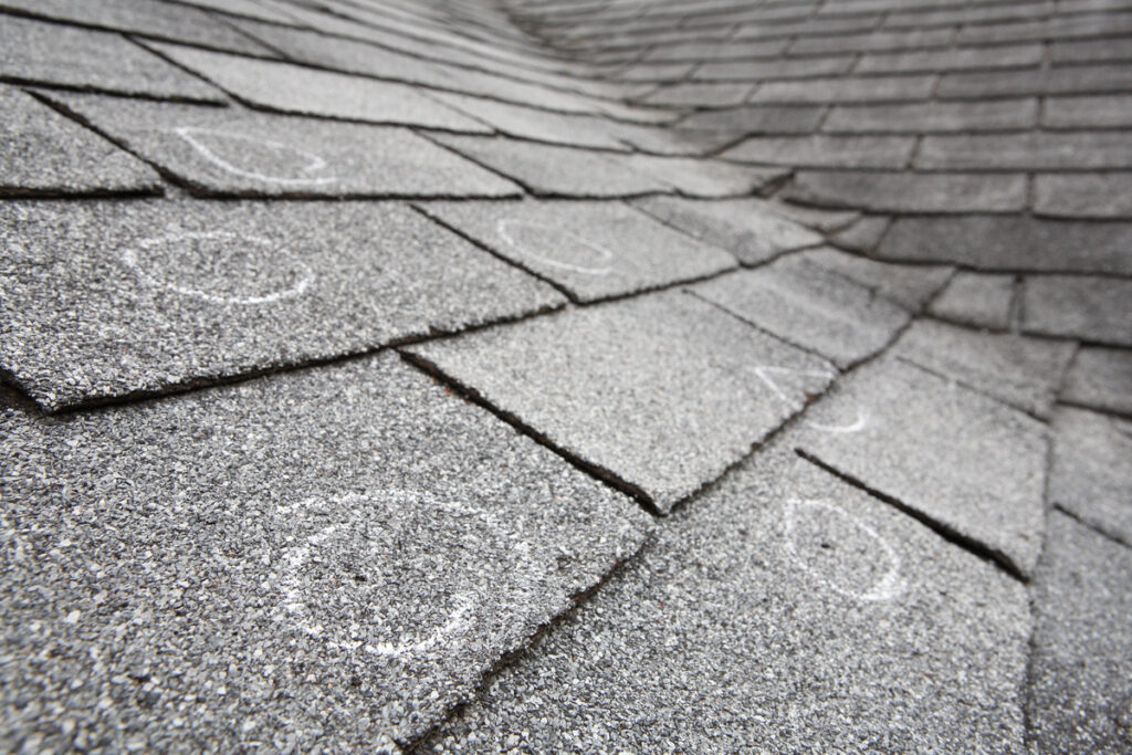 shingles are marked to be replaced