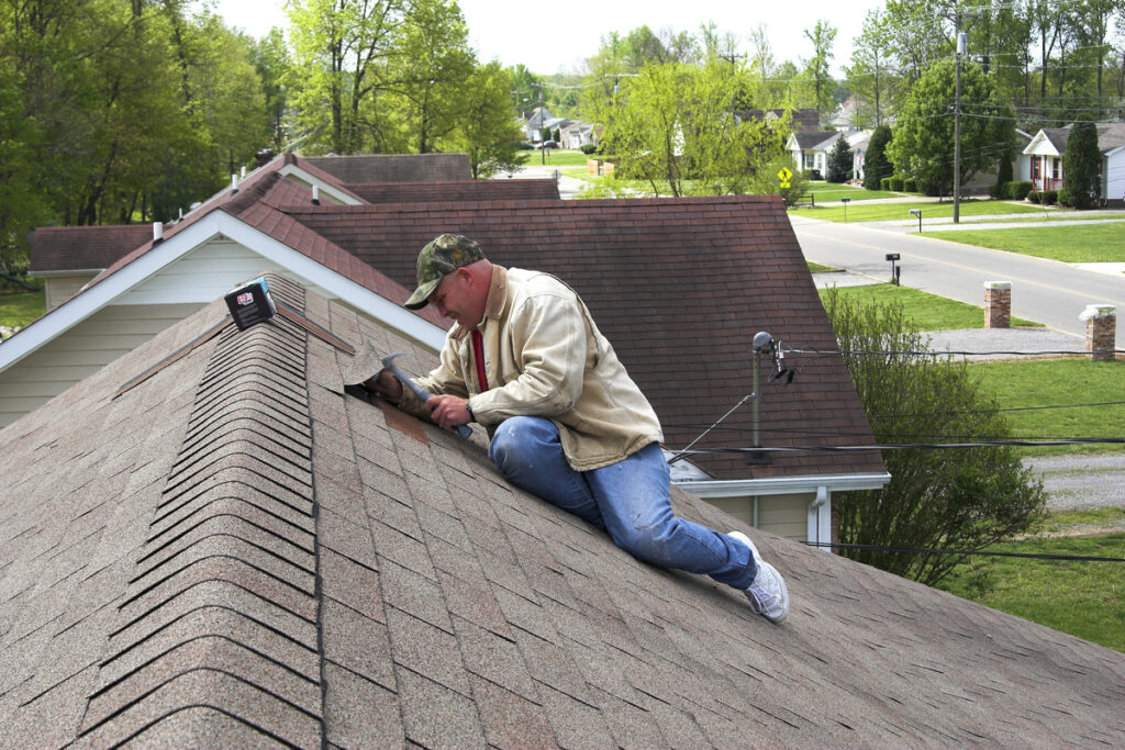 a installer is installing roof pitch