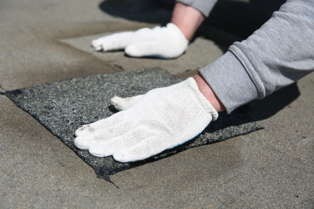 Laying a roof patch