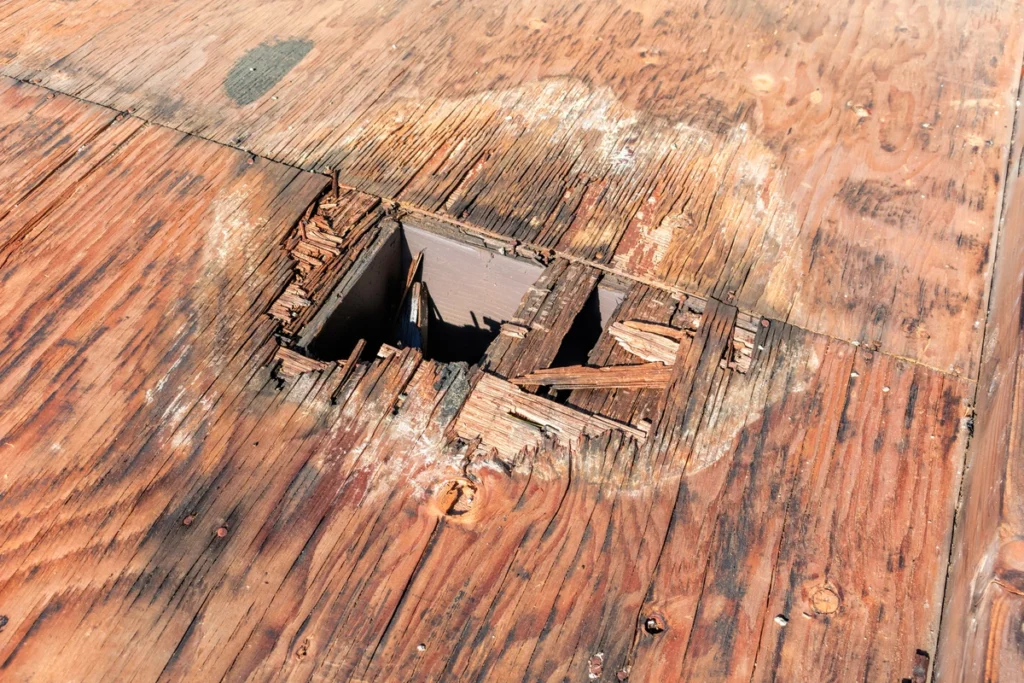 damaged sheathing