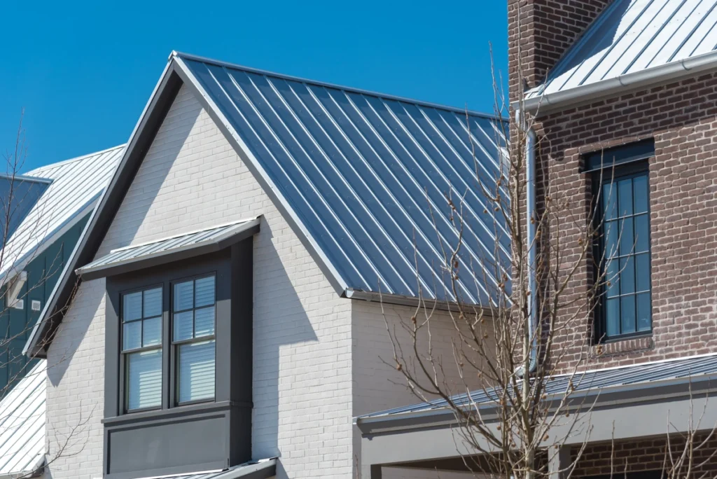 metal roof brick exterior