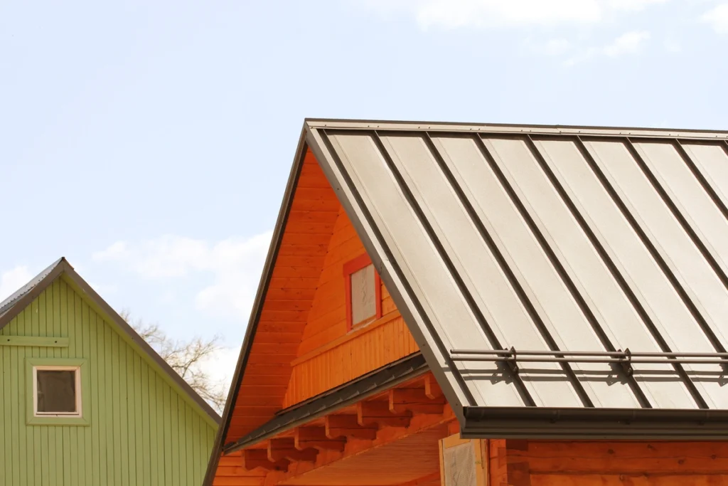 two metal roofs