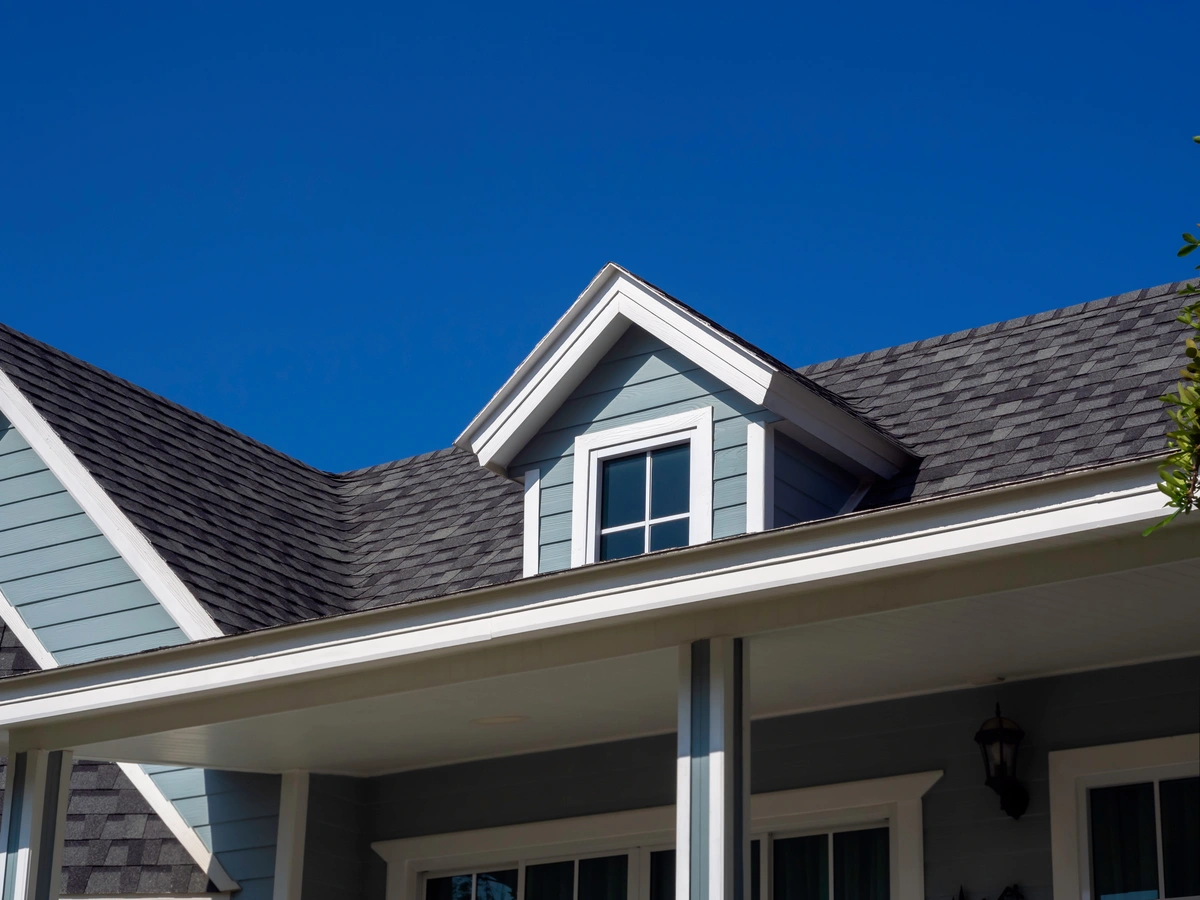 house with vinyl siding and shingle roof