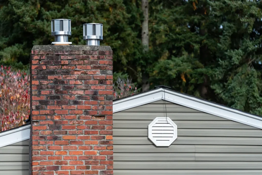 metal trim and chimney