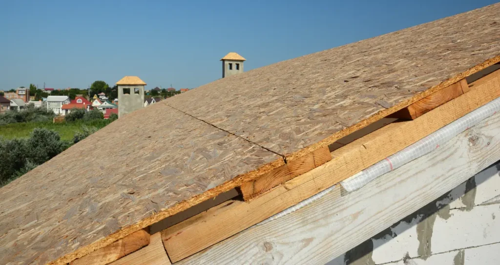 roof sheathing up close