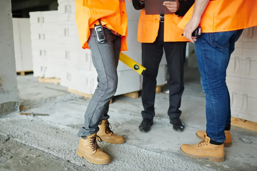 workers in work boots