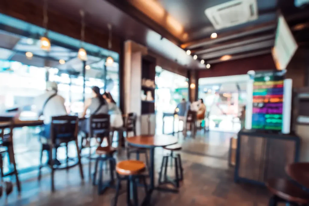 blurry coffee shop