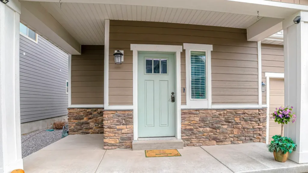 brick and vinyl siding