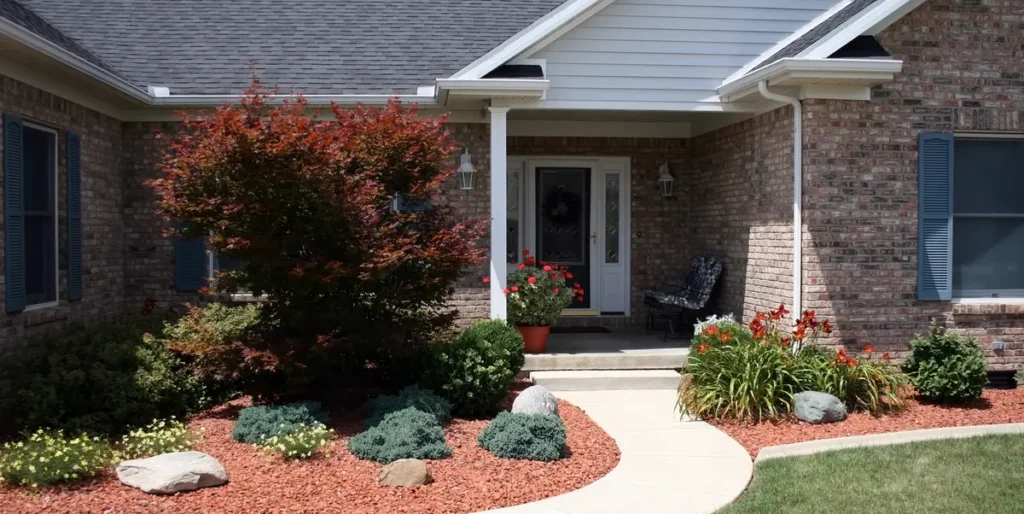 front yard brick house