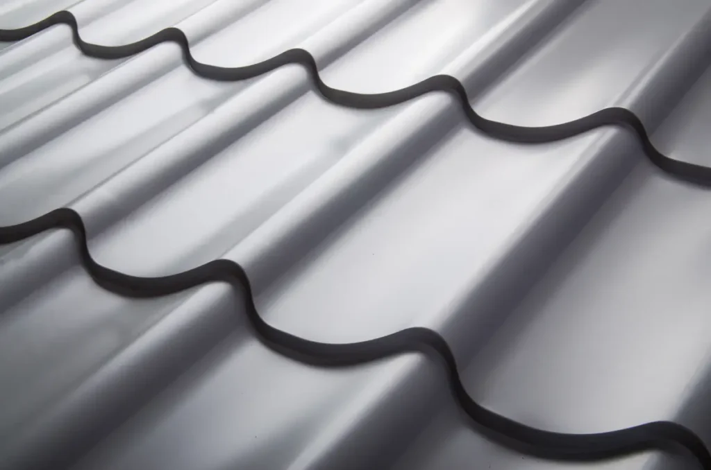 close up metal shingles