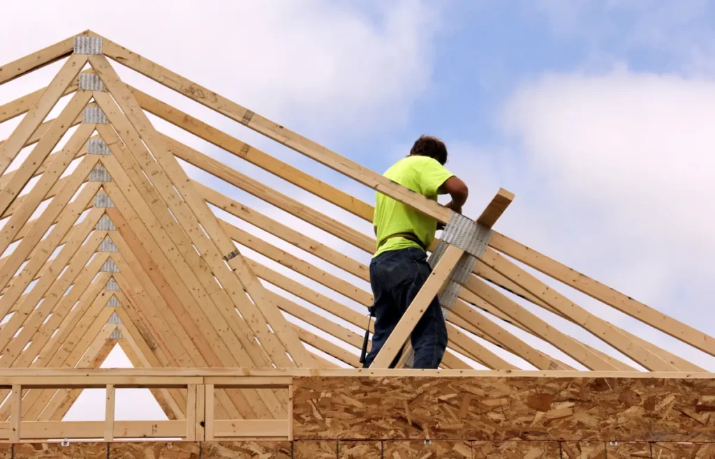 roofer working on trusses