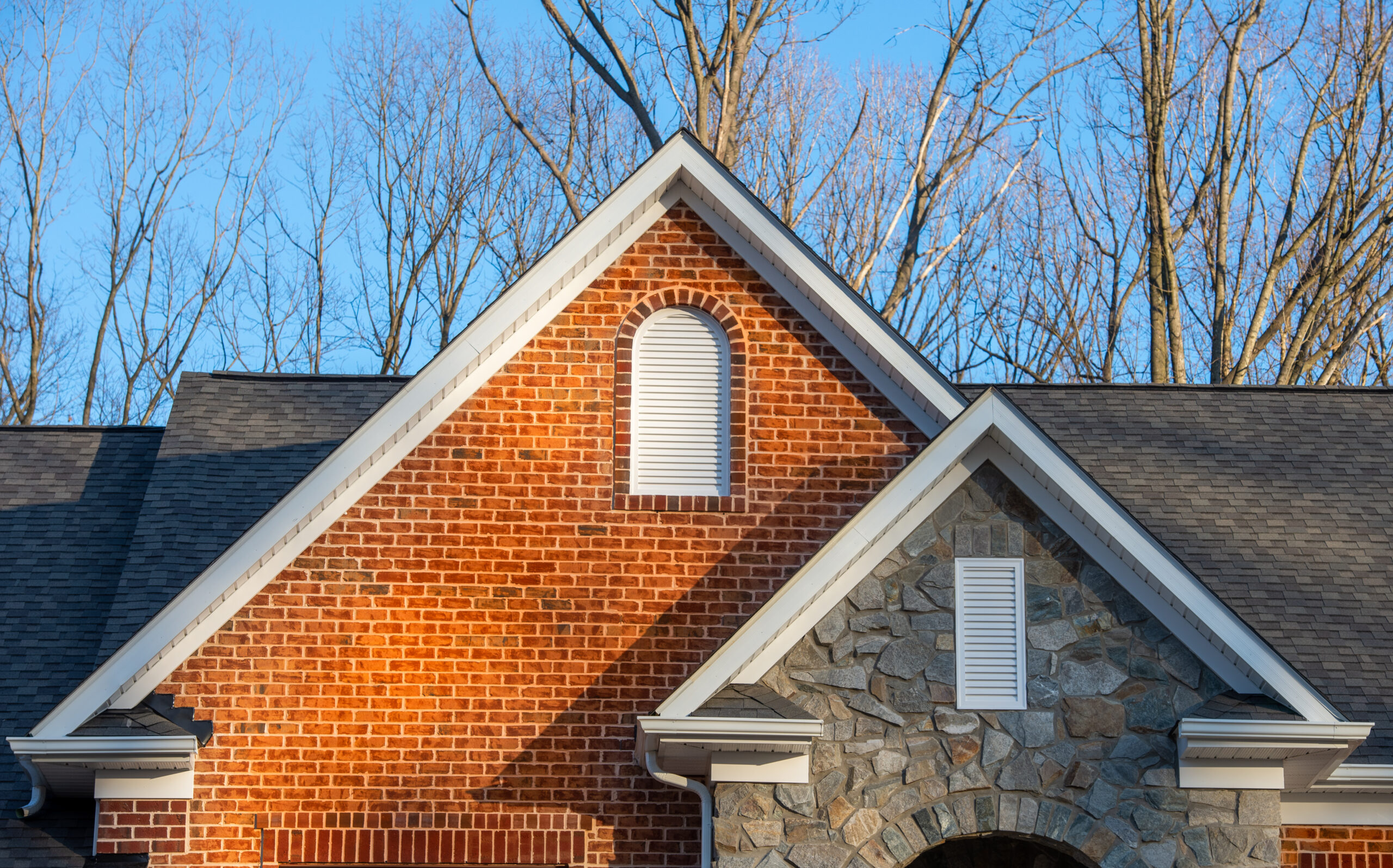 bricking siding vented soffit house