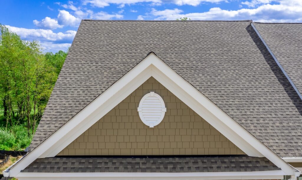green siding white vented soffit