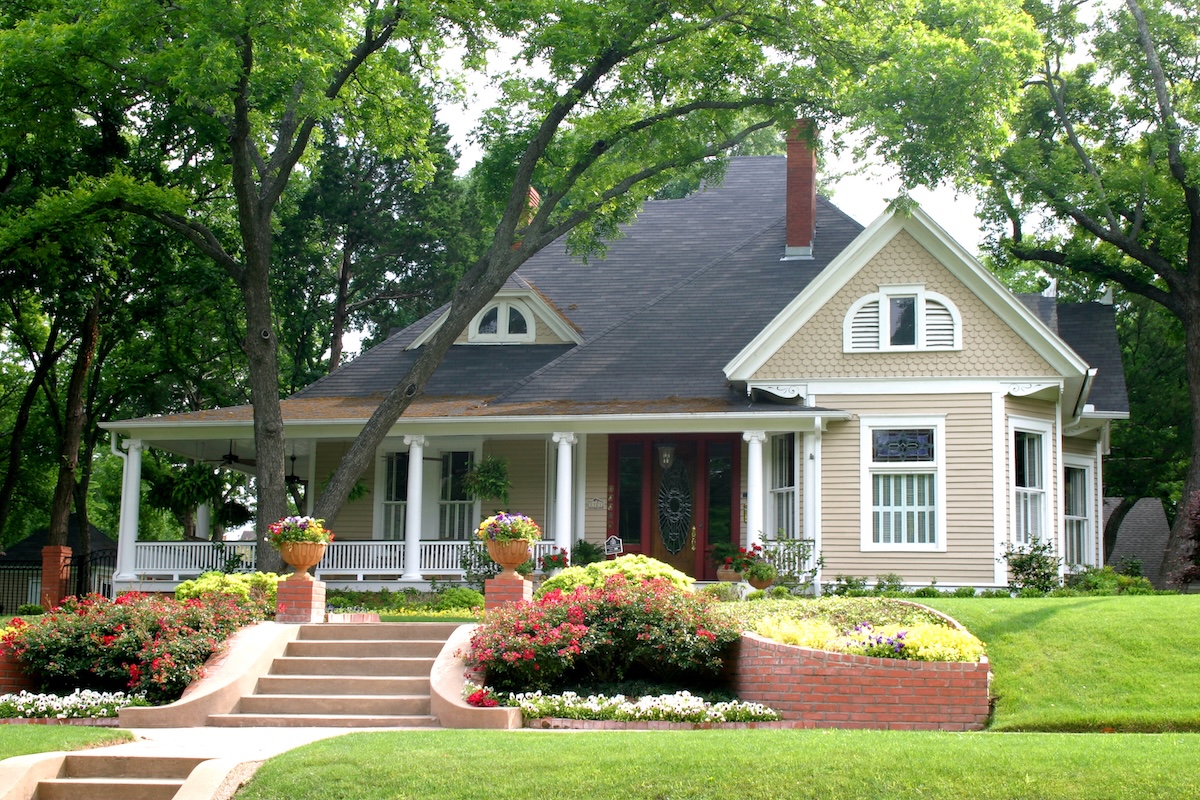 classic restored house in rural city