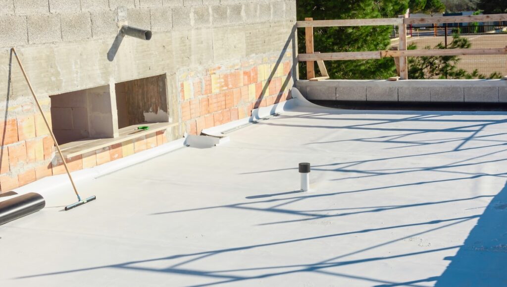 TPO roof repair site