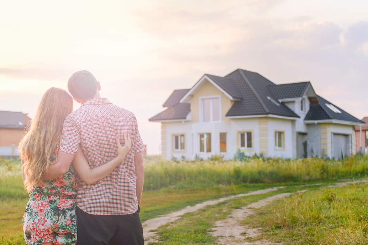 couple looking at house