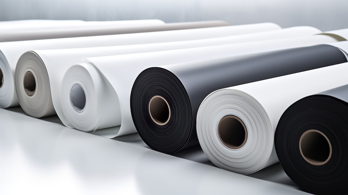 rolls of TPO roofing material