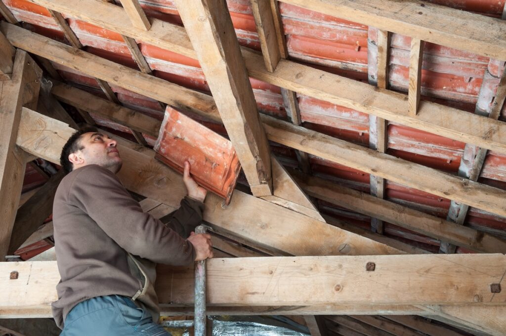 checking attic leak to find where the leak is coming from