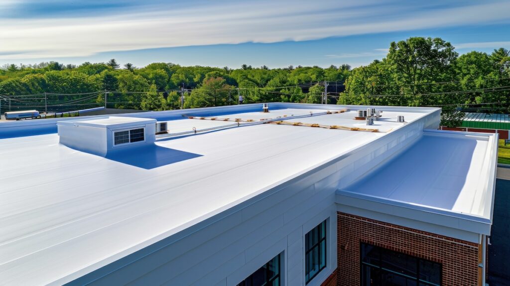 Modern Flat Roof of a Commercial Building