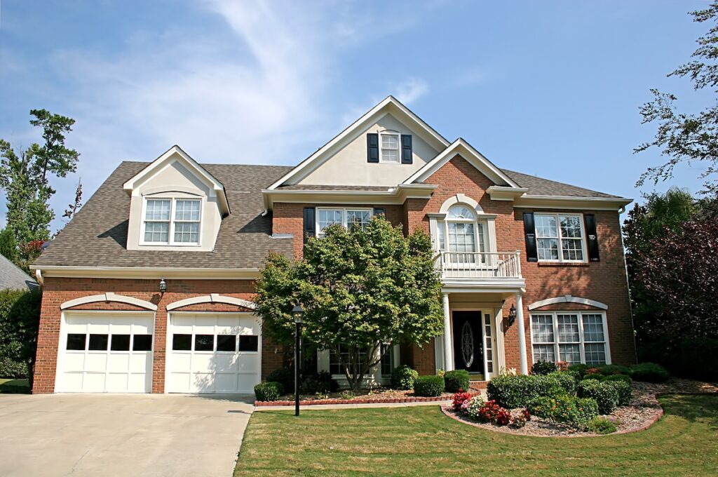 A Nice brick house and blue sky