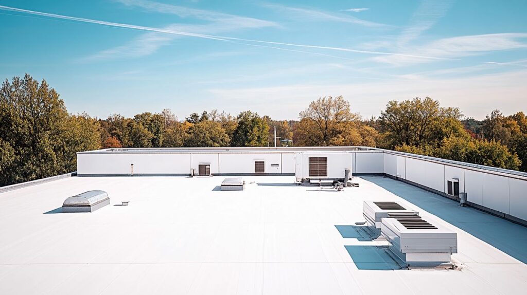 white flat commercial roof