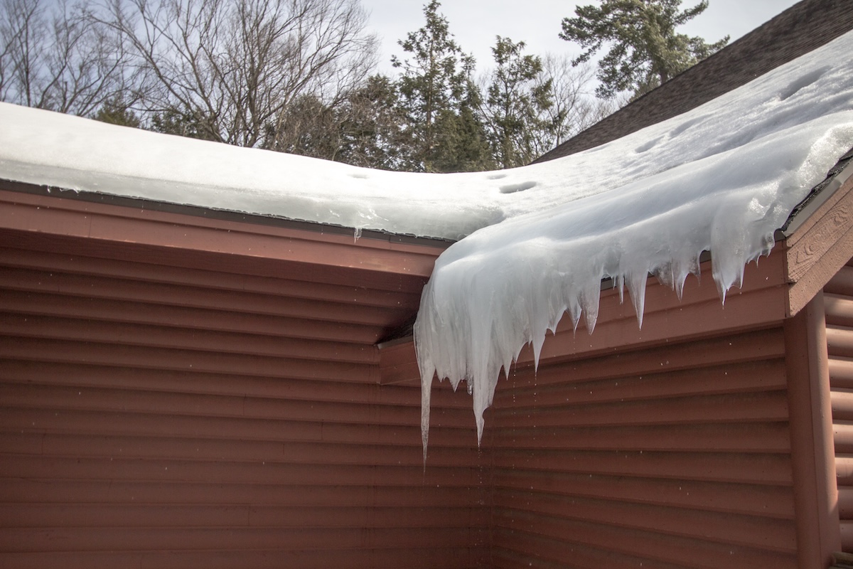 Ice Dam On Roof.