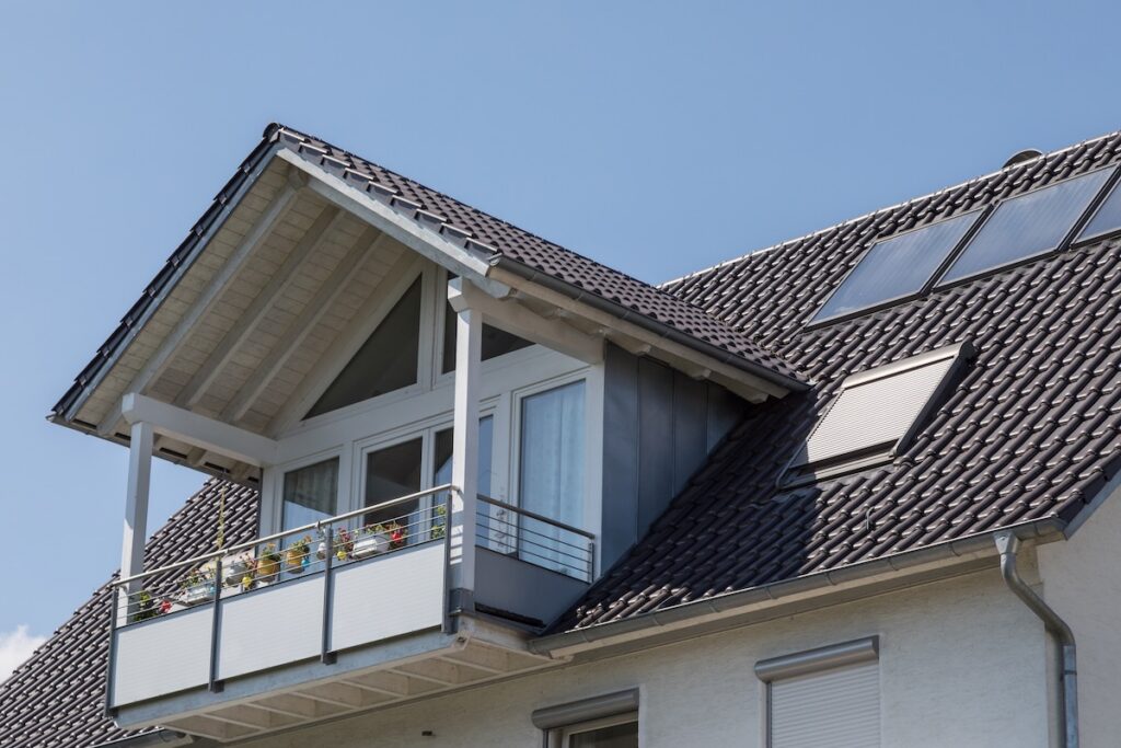 Solar panels on house roof