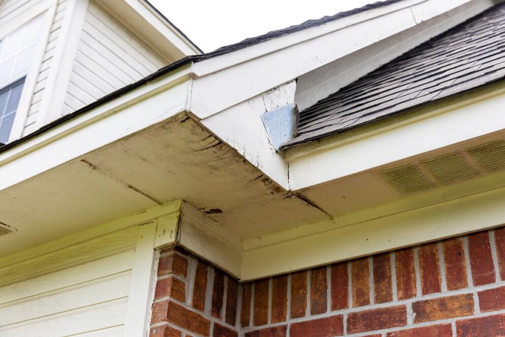 soffit repair water damage broken wood