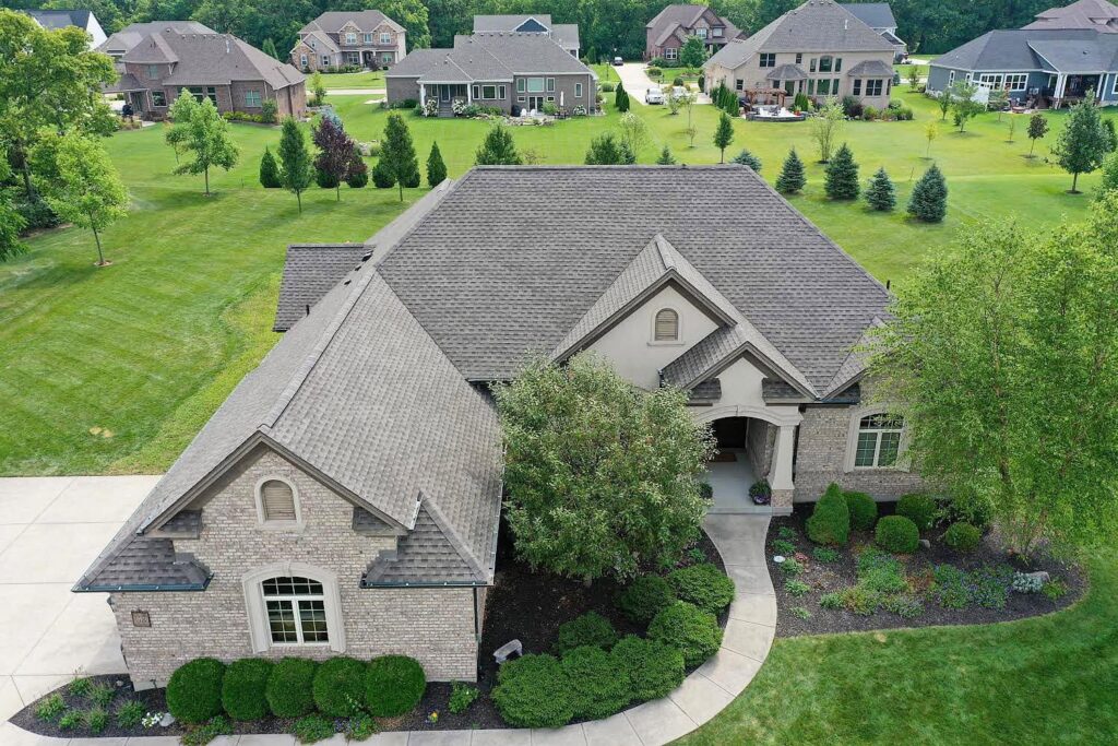 large house with a new roof