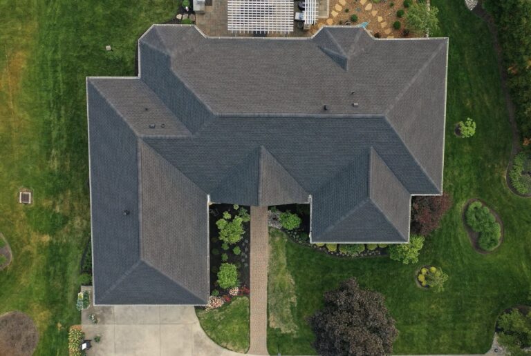 aerial view of a new roof