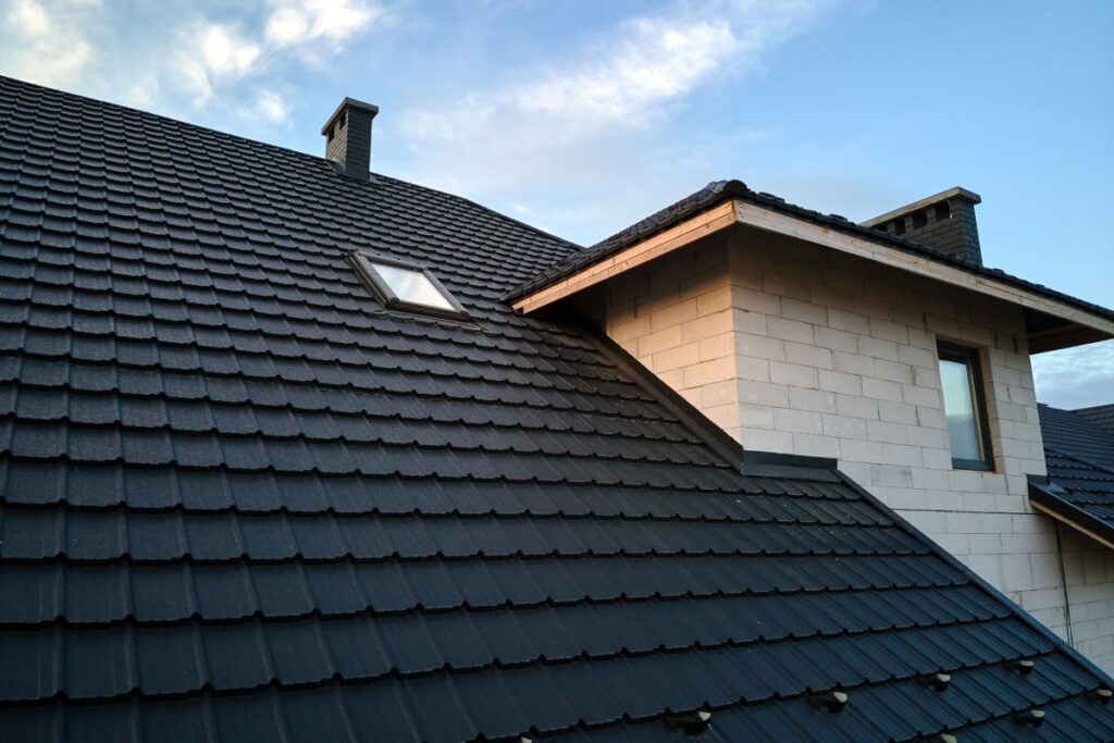 all seasons roofing black metallic tiles big house